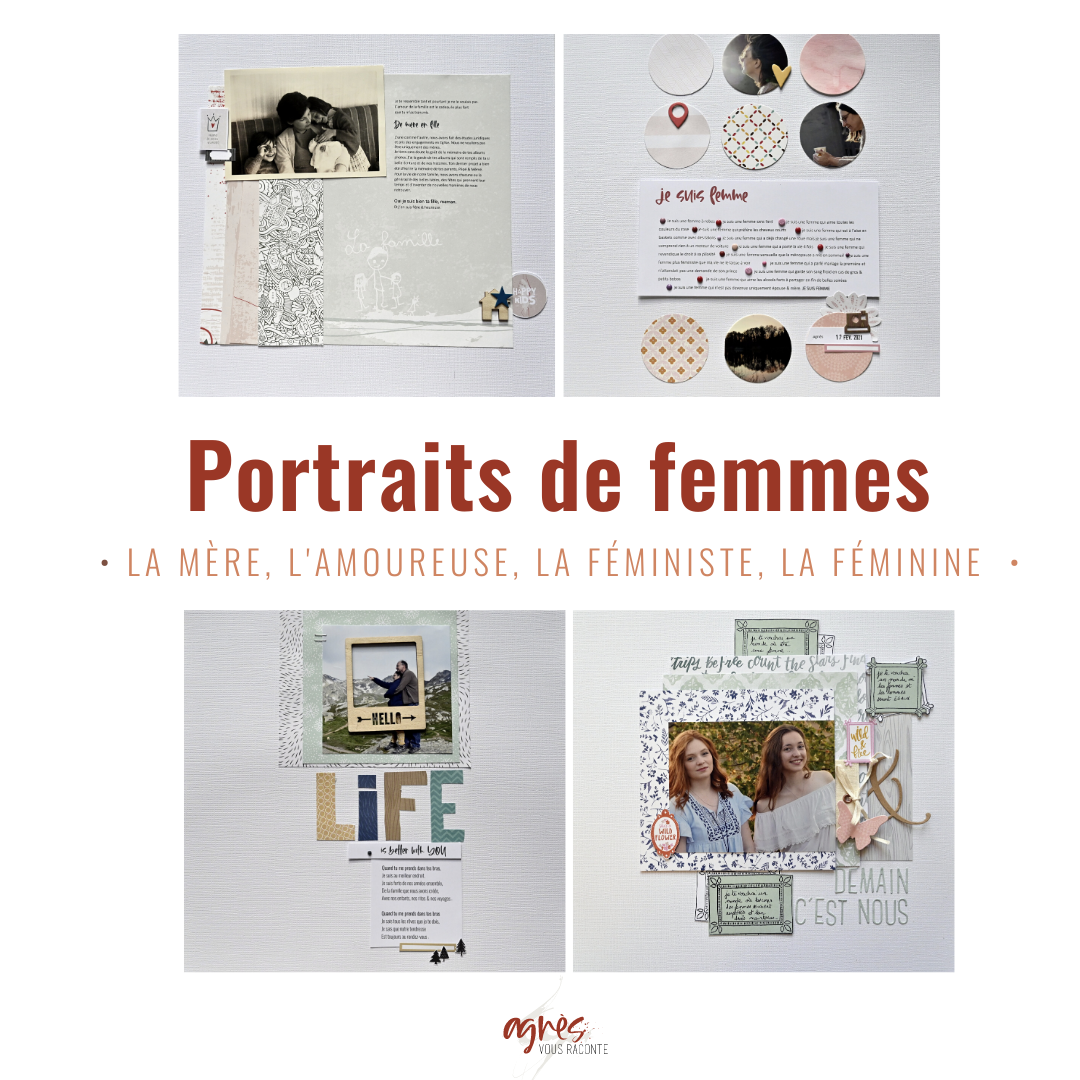 Portraits de femmes 4 portraits de femme en scrapbooking