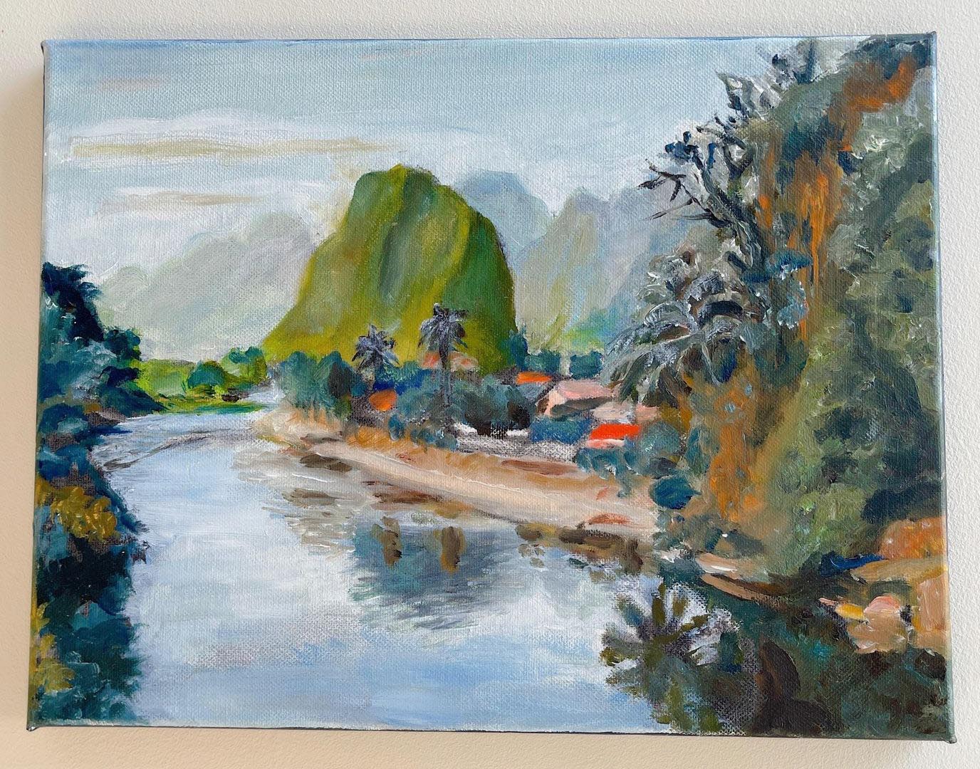 laos paysage peint 